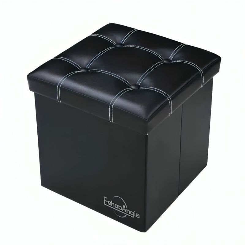 GENERICO - Baul Tomy Plegable Ecocuero Asiento 38cm Puff Pouf Caja