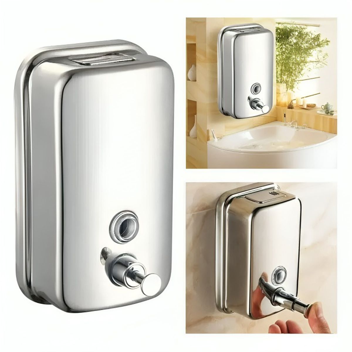 GENERICO - Dispensador Metalico Jabon Liquido Desinfectante Gel 1000ml