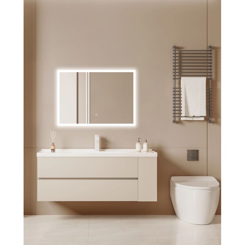 DELL ORTO - Espejo rectangular 4 mm Led touch 70x50 cm iluminación frontal - Iseo
