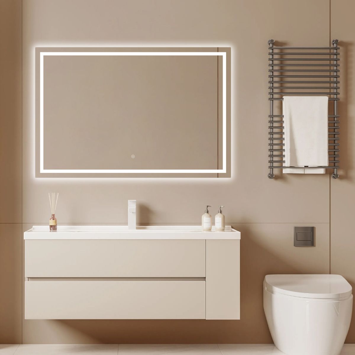 DELL ORTO - Espejo rectangular Led touch 120x80 cm iluminación frontal - Etna…