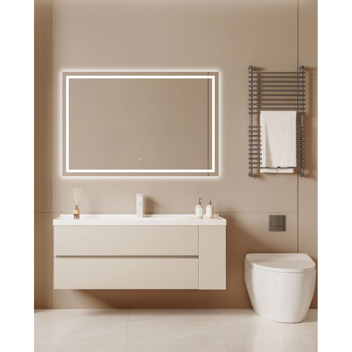 DELL ORTO - Espejo rectangular Led touch 120x80 cm iluminación frontal - Etna…