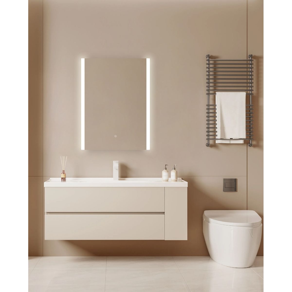 DELL ORTO - Espejo rectangular Led touch 60x80 cm iluminación frontal - Sella