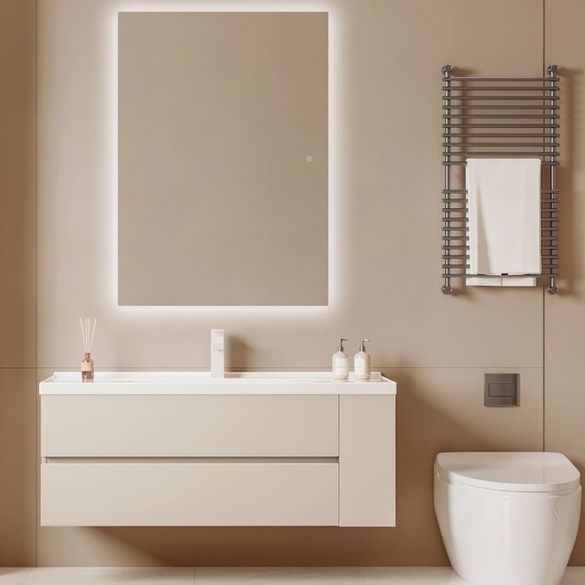 DELL ORTO - Espejo rectangular Led touch 100x140 cm iluminación trasera - Noto