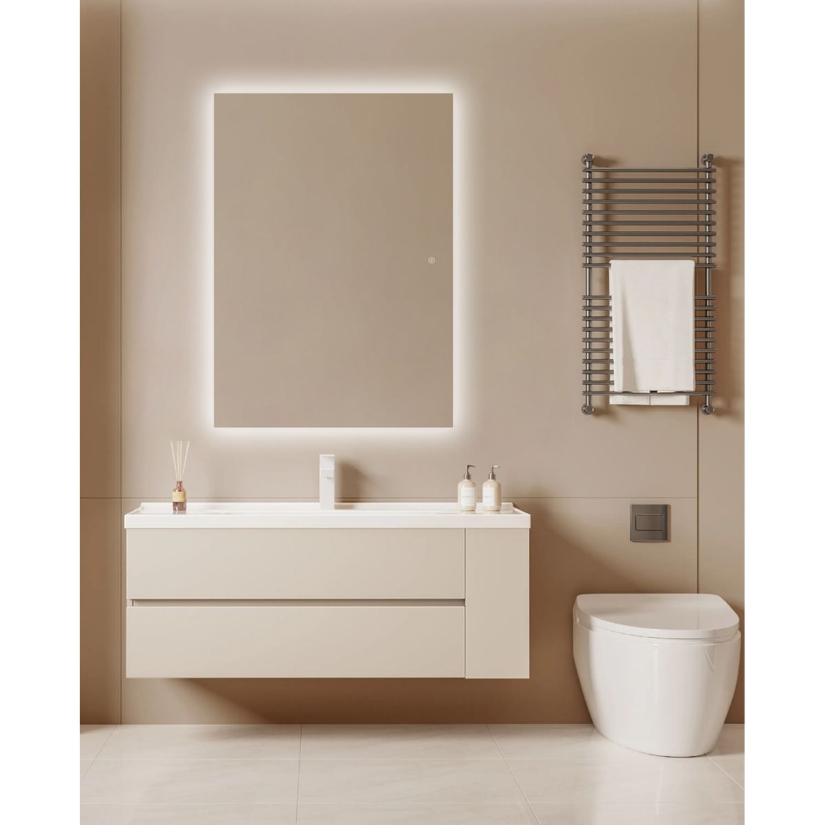 DELL ORTO - Espejo rectangular Led touch 100x140 cm iluminación trasera - Noto