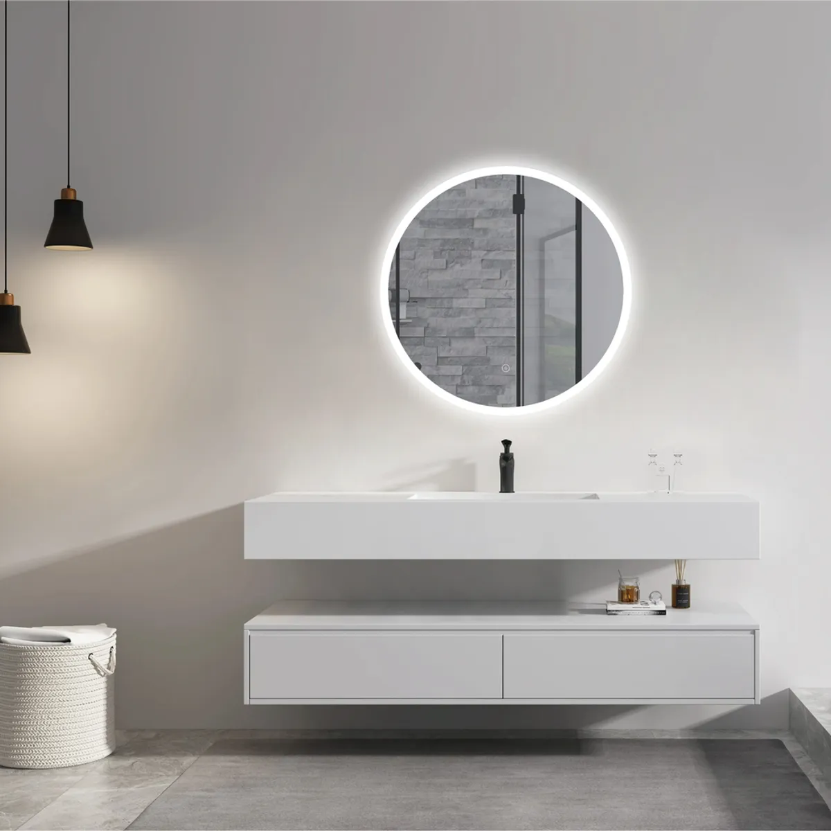 DELL ORTO - Espejo circular Led touch 60 cm Iluminación frontal - Capri…