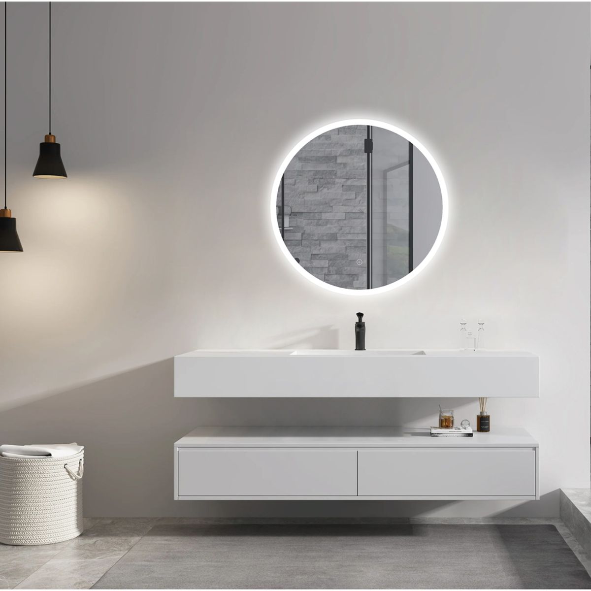 DELL ORTO - Espejo circular Led touch 60 cm Iluminación frontal - Capri…