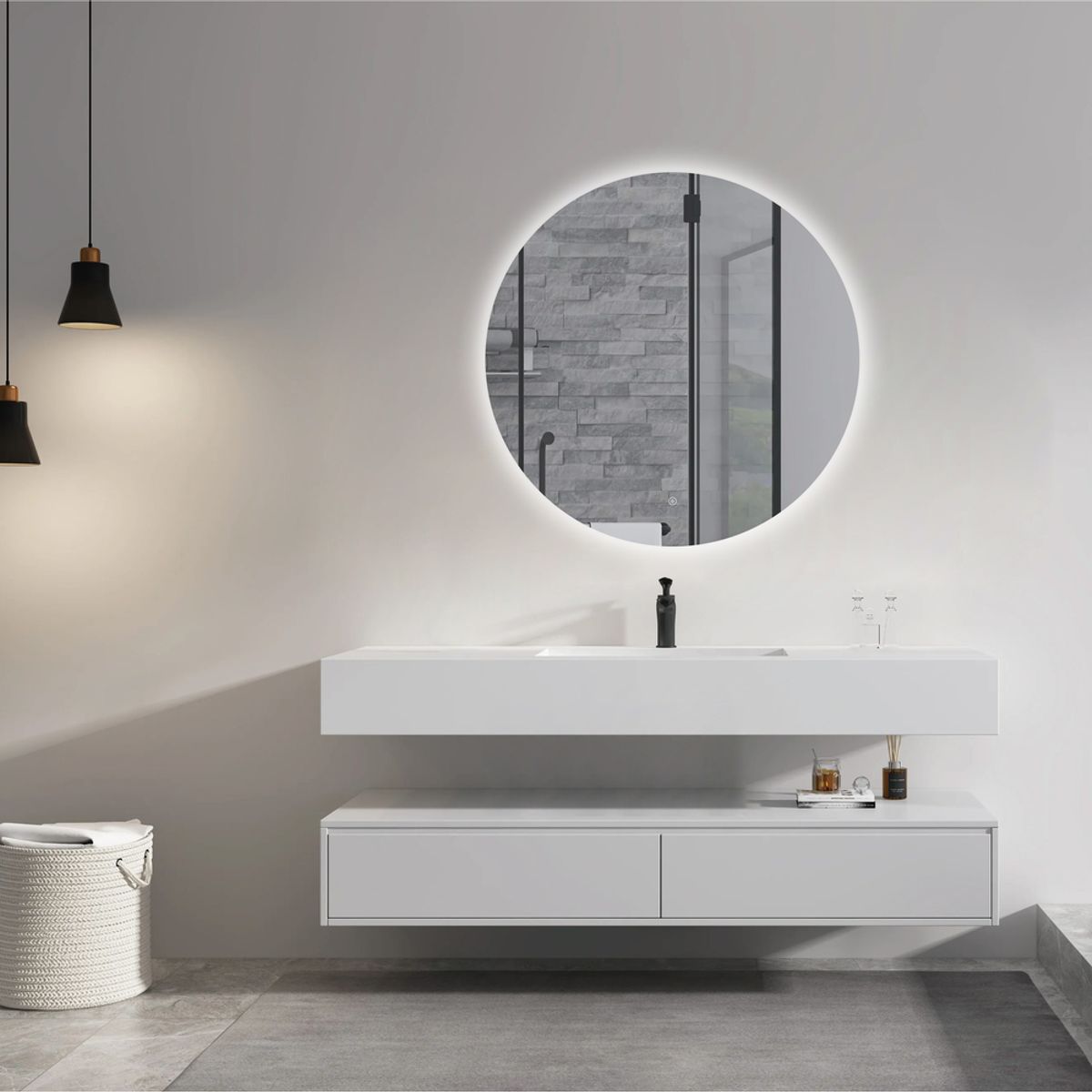 DELL ORTO - Espejo circular Led touch 90 cm Iluminación trasera - Tivoli…