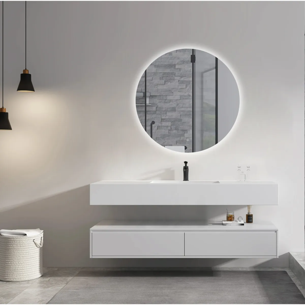 DELL ORTO - Espejo circular Led touch 90 cm Iluminación trasera - Tivoli…