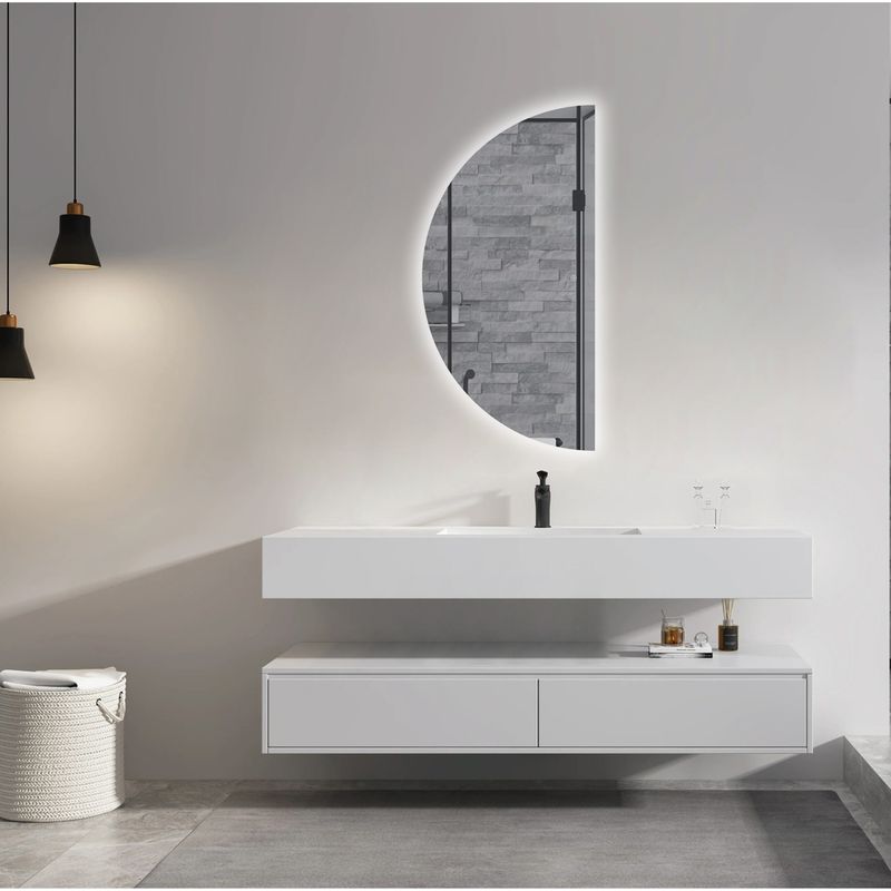 DELL ORTO - Espejo media luna Led touch 40x80 cm Iluminación trasera - Lecco