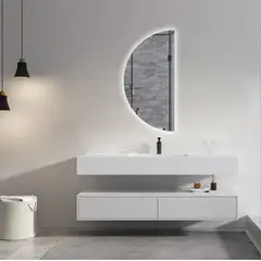 DELL ORTO - Espejo media luna Led touch 40x80 cm Iluminación trasera - Lecco…