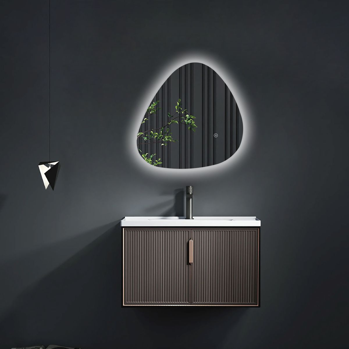 DELL ORTO - Espejo orgánico Led touch 50x50 cm Iluminación trasera - Bari…