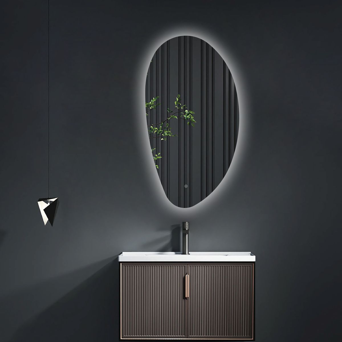 DELL ORTO - Espejo orgánico Led touch 60x110 cm Iluminación trasera - Verdi…