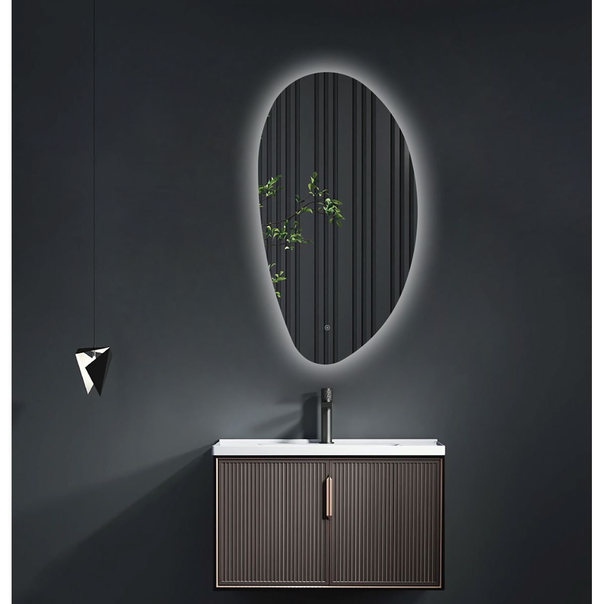 DELL ORTO - Espejo orgánico Led touch 60x110 cm Iluminación trasera - Verdi…