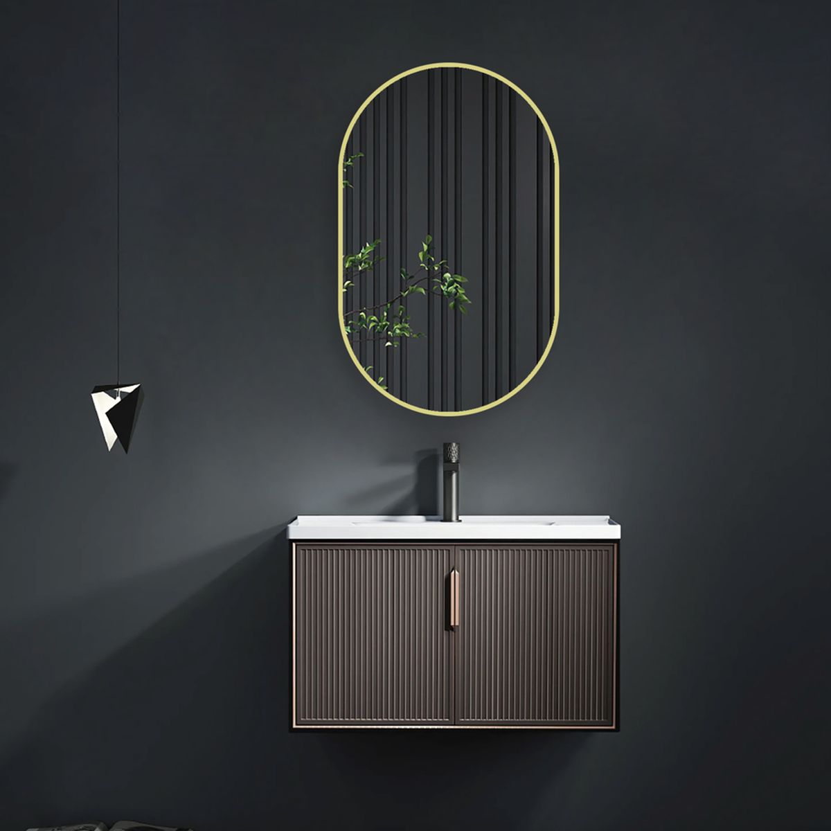 DELL ORTO - Espejo forma ovalada marco dorado 50x80 cm - Spello