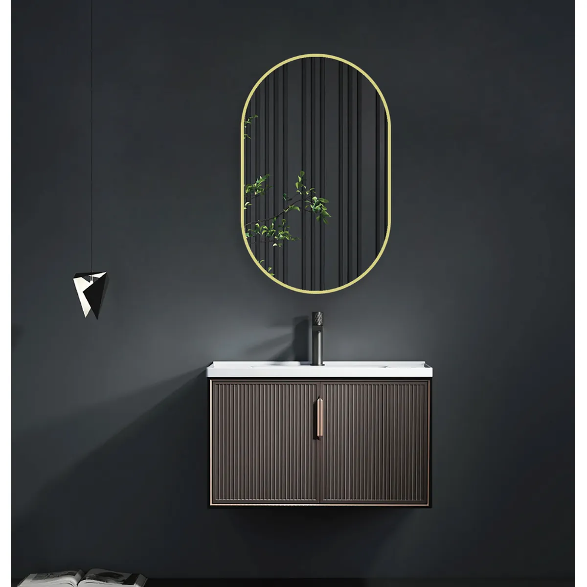 DELL ORTO - Espejo forma ovalada marco dorado 50x80 cm - Spello