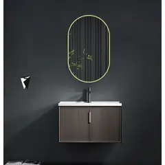 DELL ORTO - Espejo forma ovalada marco dorado 50x80 cm - Spello