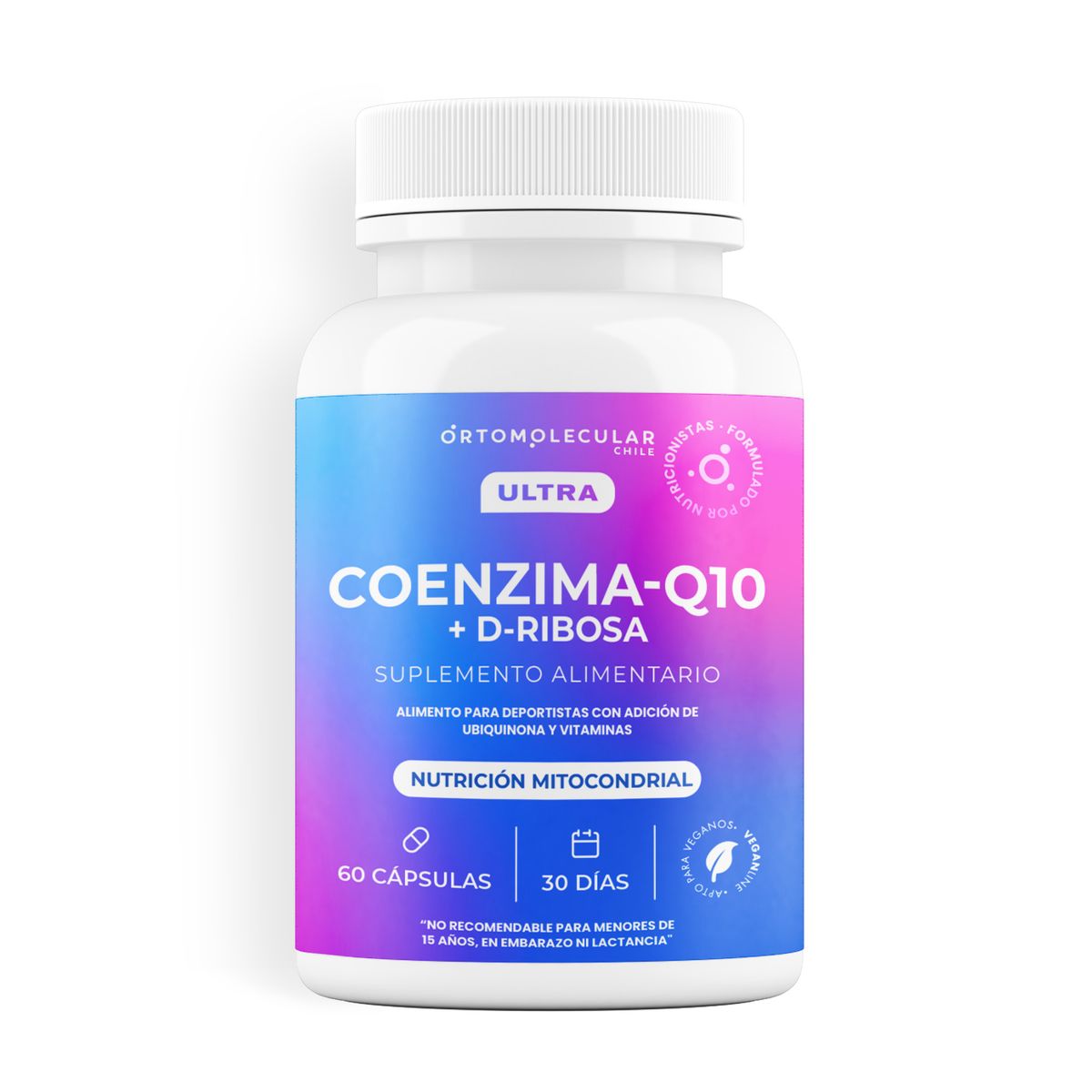 ORTOMOLECULAR - Coenzima Q10 + D Ribosa 60 Capsulas Ortomolecular
