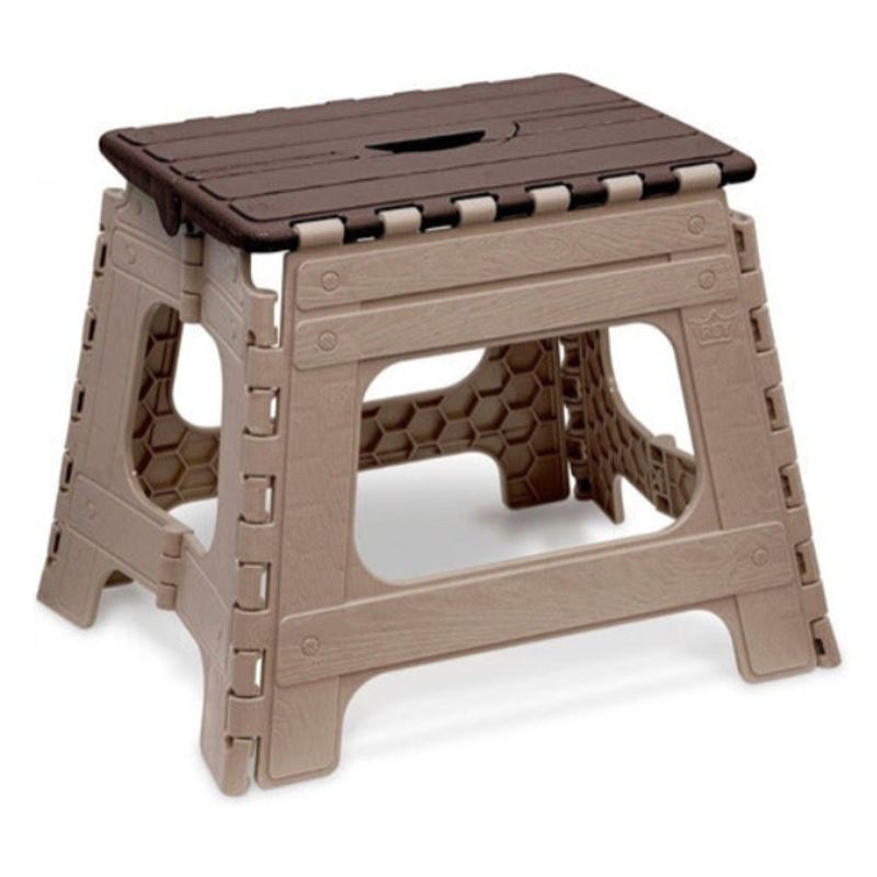 REYPLAST - Piso Plegable Roble Banco Silla Taburete Mediano 28x28Marrón