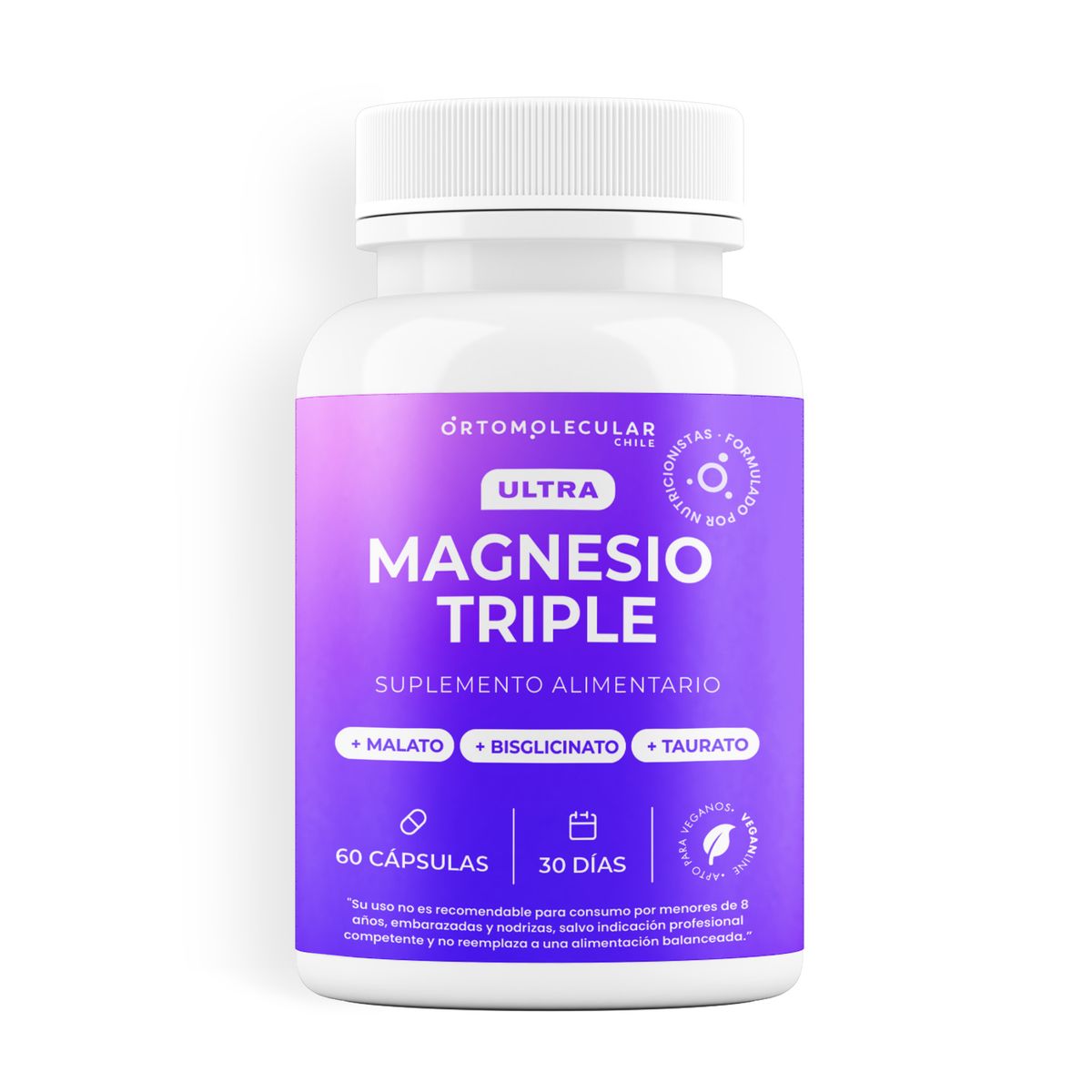 ORTOMOLECULAR - Ultra Magnesio Triple 60 Capsulas Ortomolecular
