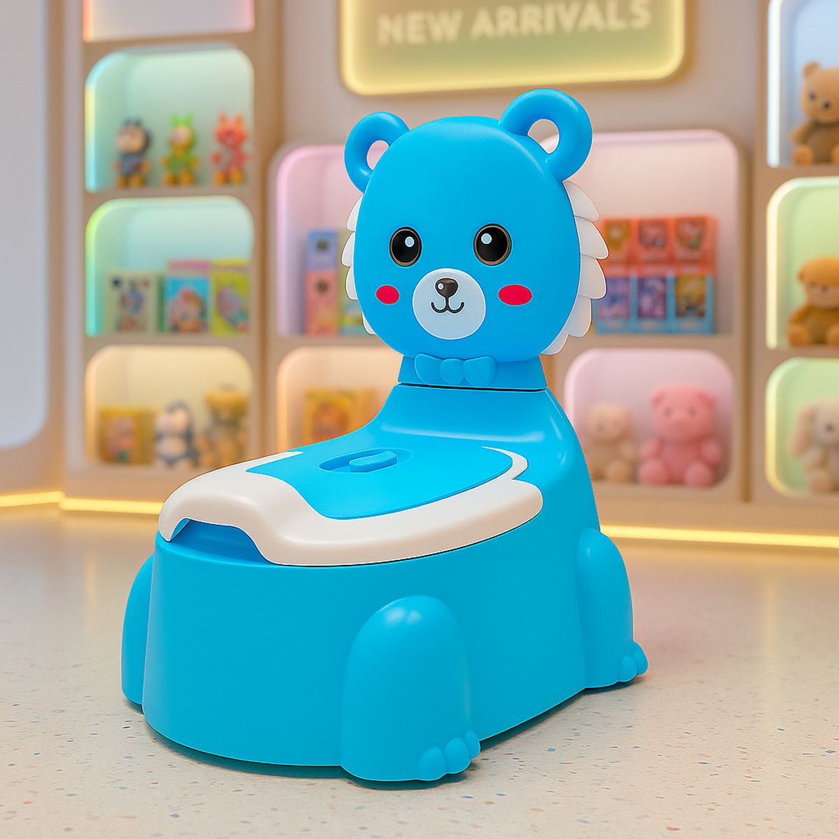 ARMONIA - Bacinica león celeste ergonómica ligera para etapa pañal