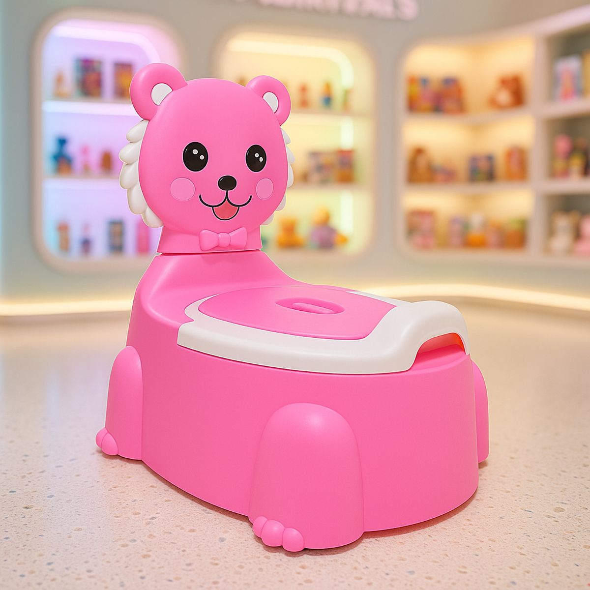 ARMONIA - Bacinica diseño león rosa segura fácil limpiar primer uso