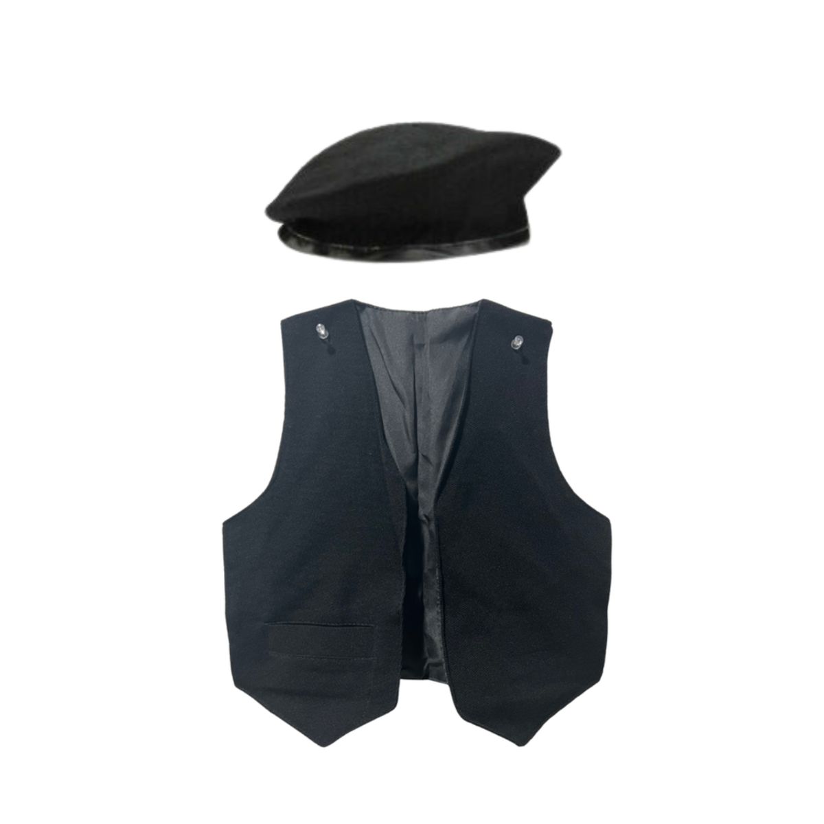 GENERICO - Traje Gaucho Chaleco + Boina Para Niños Fiestas Patrias