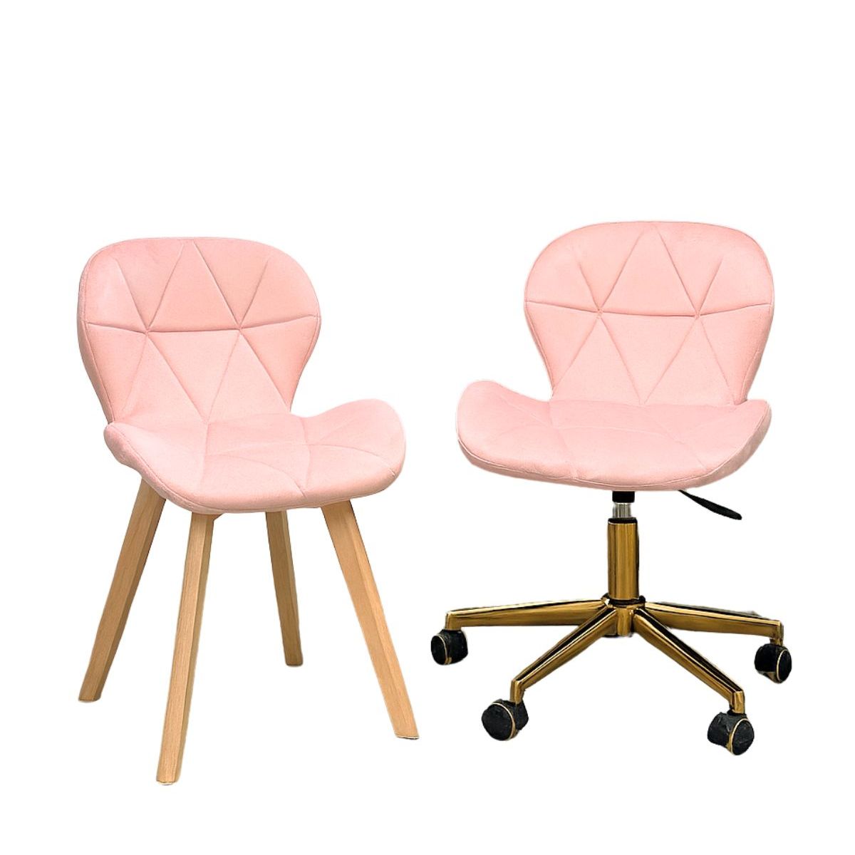 HABITA2 CHILE - Pack Manicurista Silla Velvet Rosado Dorada