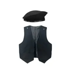 GENERICO - Traje Gaucho Chaleco + Boina Para Niños Fiestas Patrias