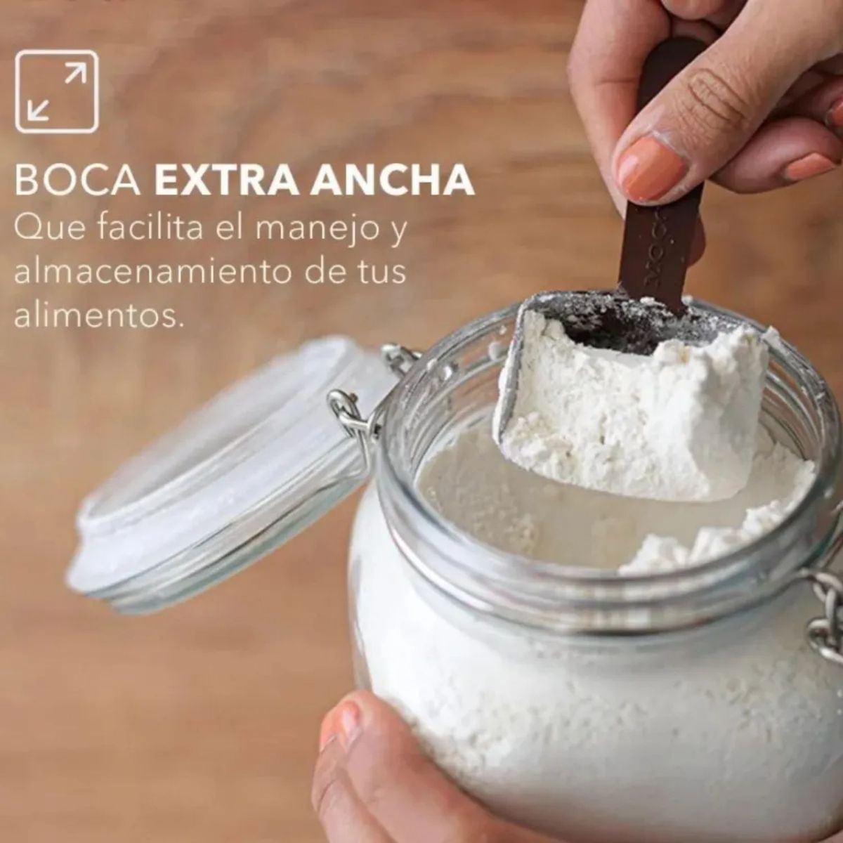 ALLEGRA - Set 3 Frascos Con Tapa De Vidrio Hermetica De 1000mL Allegra