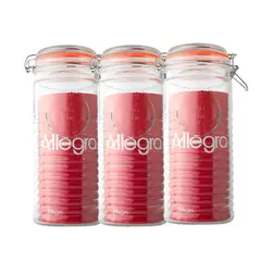 ALLEGRA - Set 3 Frascos Vidrio Hermético Con Tapa Clip 1400mL