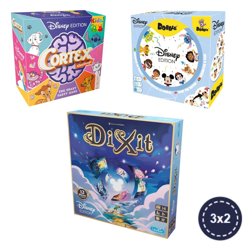 ASMODEE - Pack Disney - Dixit + Dobble + Cortex