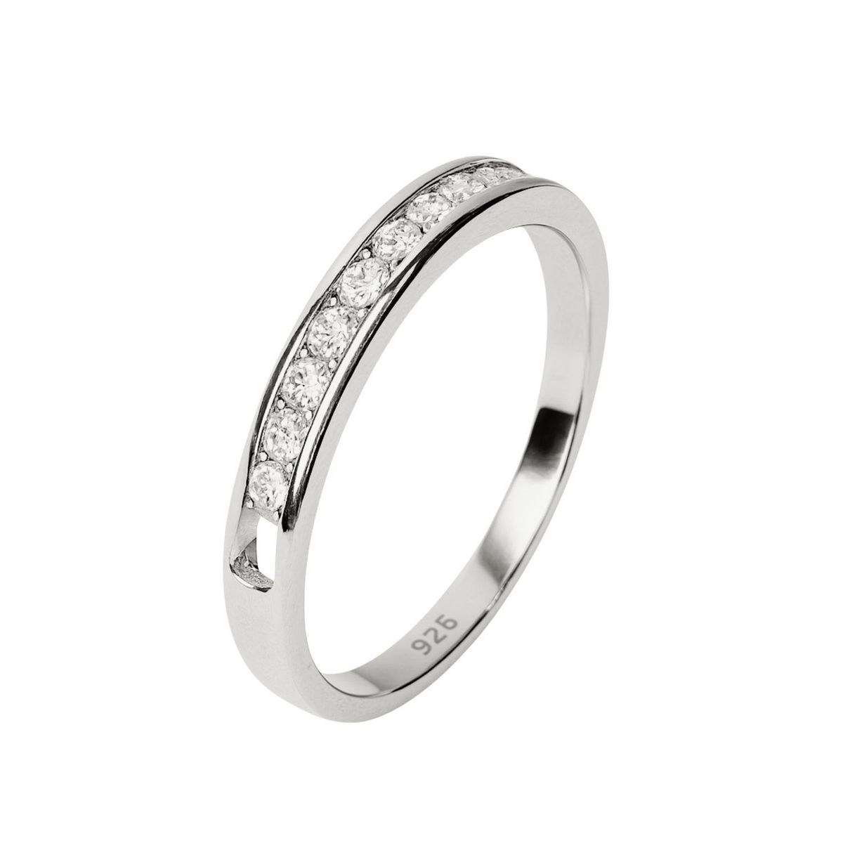 JB JOYAS BARON - Anillo de Plata Esterlina 925 Riel con Circonita