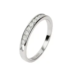 JB JOYAS BARON - Anillo de Plata Esterlina 925 Riel con Circonita