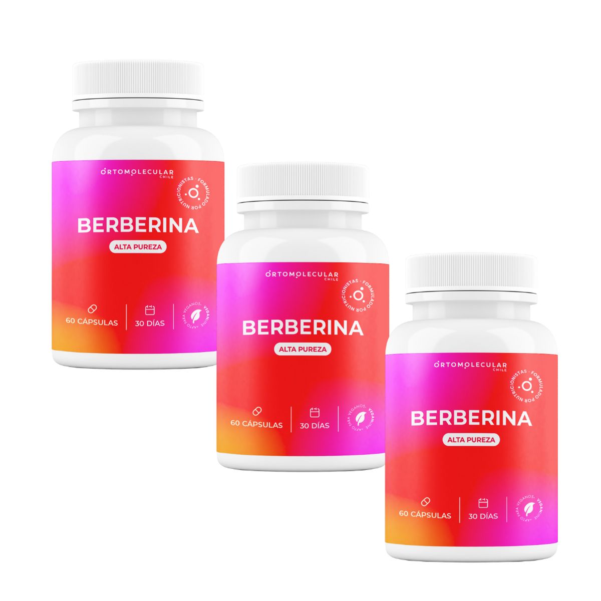 ORTOMOLECULAR - Pack x 3 Berberina 60 Capsulas Ortomolecular