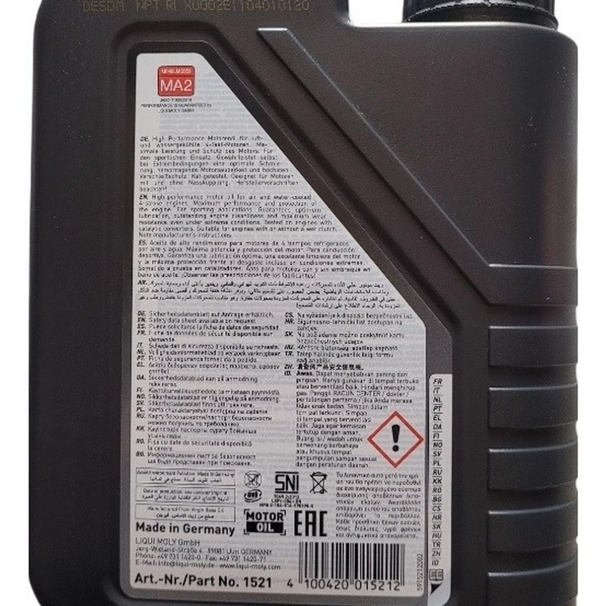LIQUI MOLY - Aceite Moto 10w 40 Sintetico 4t Liqui Moly 1L
