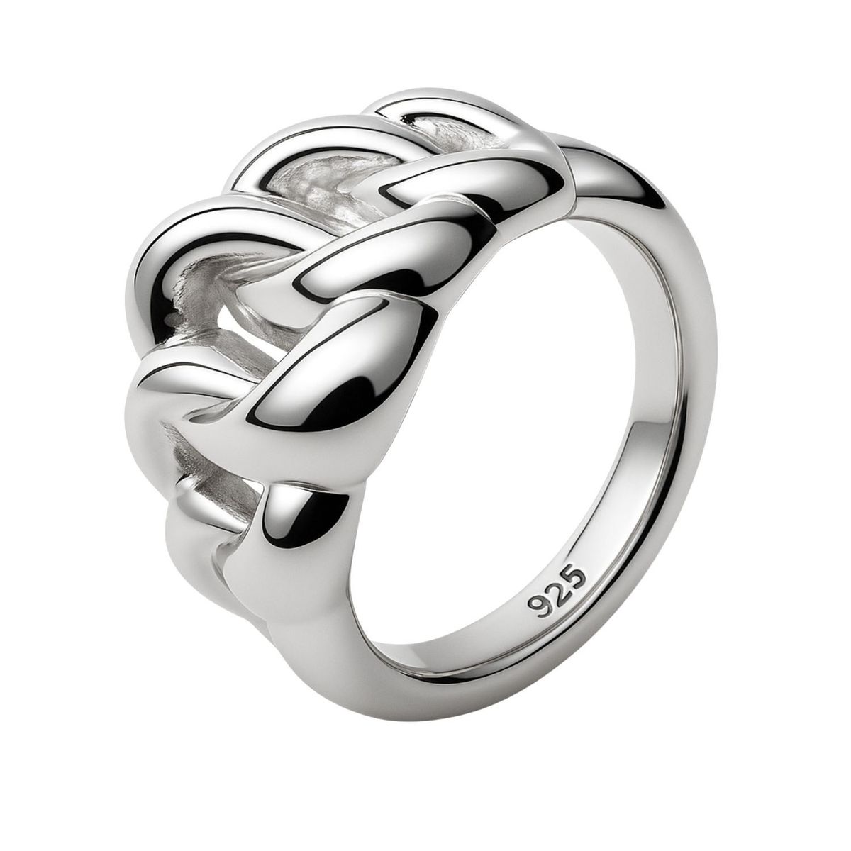JB JOYAS BARON - Anillo de Plata Esterlina 925 Entrelazado