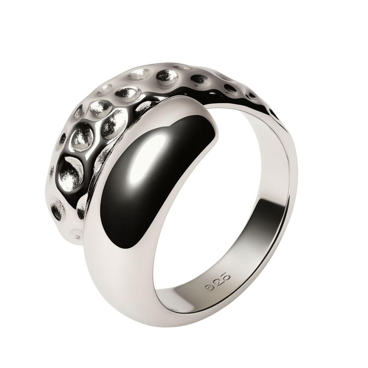 JB JOYAS BARON - Anillo de Plata Esterlina 925 Superficie Lunar