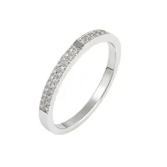 JB JOYAS BARON - Anillo Plata Esterlina 925 Princesa 1/2 Cintillo y Circonita