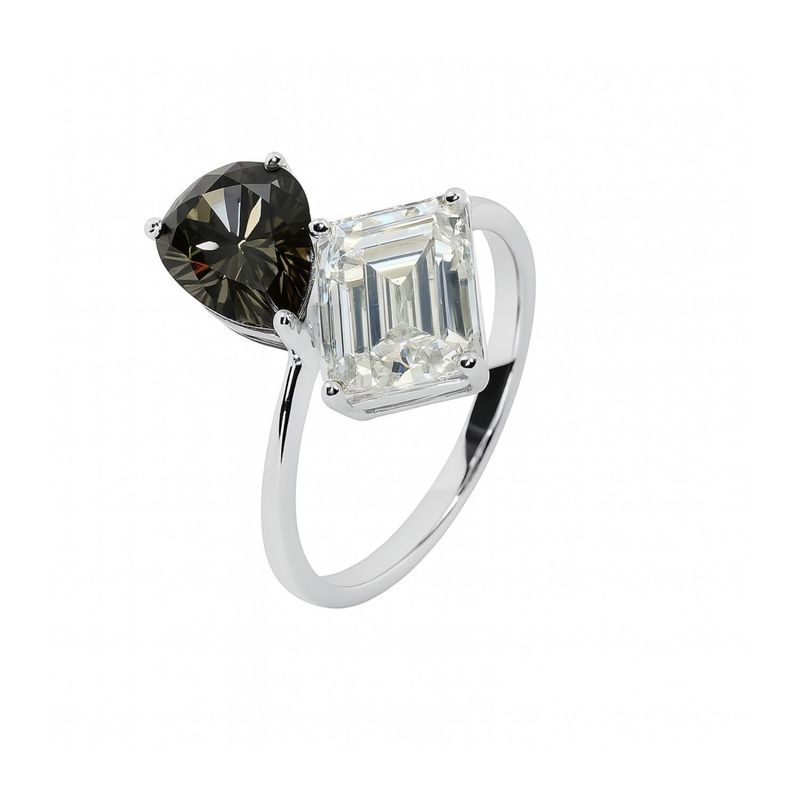 JB JOYAS BARON - Anillo de Plata Esterlina 925 Champagne con Circonita
