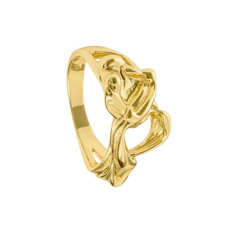 JB JOYAS BARON - Anillo de Plata Esterlina 925 Formas revestido en Oro 18kt