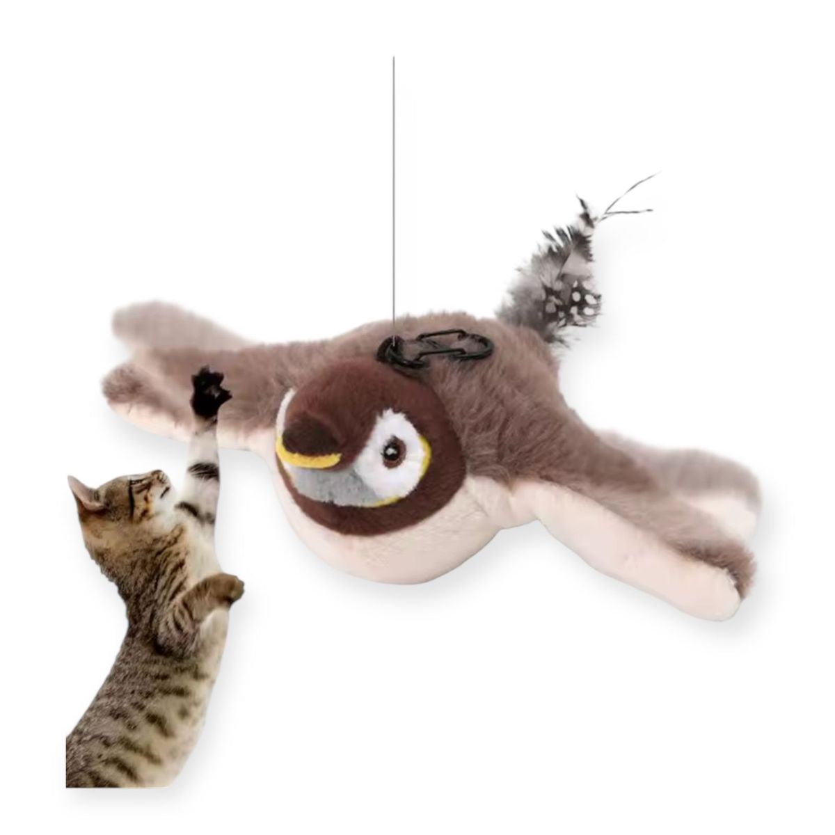 GENERICO - Juguete Gatos Interactivo Pajaro Con Movimiento Sonido Gatos