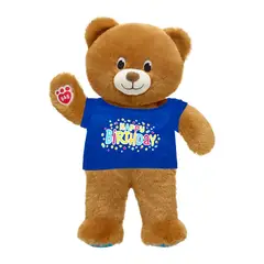 BUILD A BEAR - PELUCHE LIL BROWNIE + POLERA CUMPLEÑOS AZUL BUILD-A-BEAR