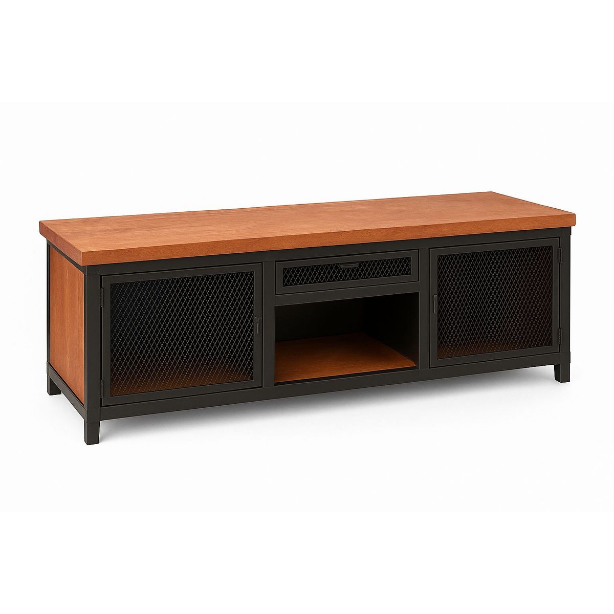 GENERICO - Rack Industrial Metálico con cubierta Madera