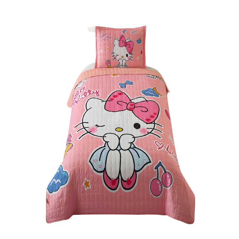 GENERICO - CUBRECAMA QUILT DE VERANO INFANTIL NIÑA ROSADO