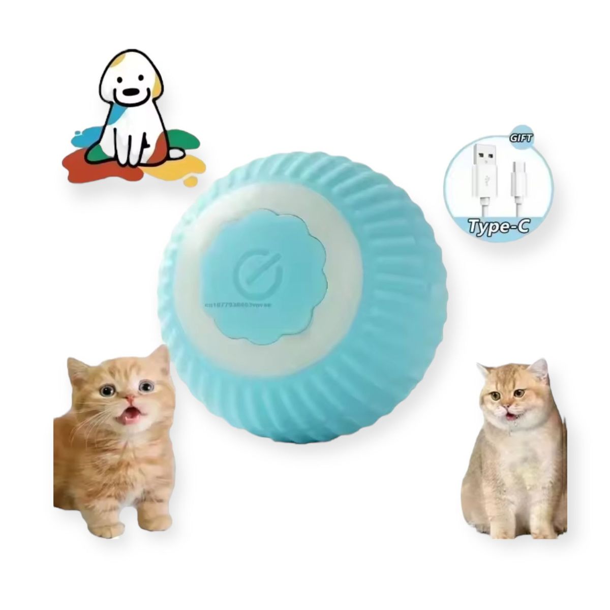 GENERICO - Pet Gravity Juguete Gato Bola Interactivo Inteligente Azul