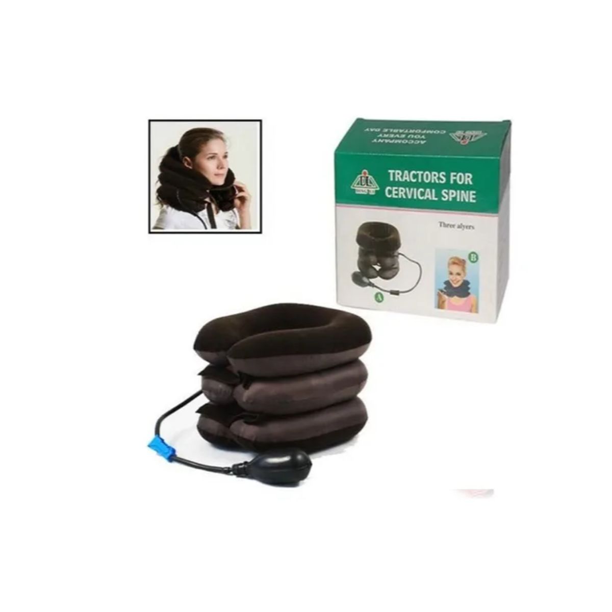 GENERICO - Cojín Inflable Collar Tracción Cervical Alivia El Dolor