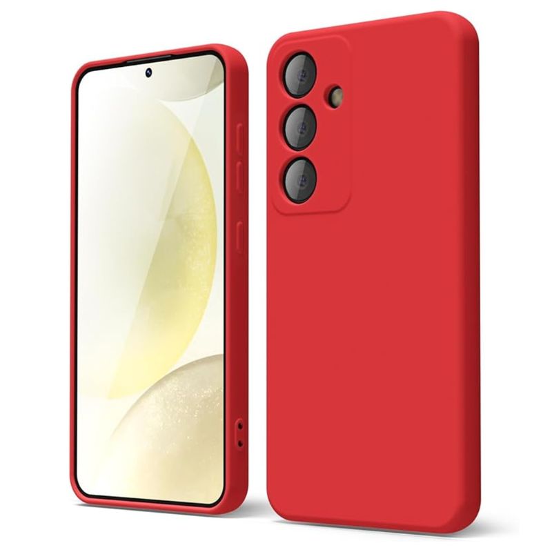 GENERICO - Carcasa Silicona Color Para Samsung Galaxy S21 Normal - Rojo
