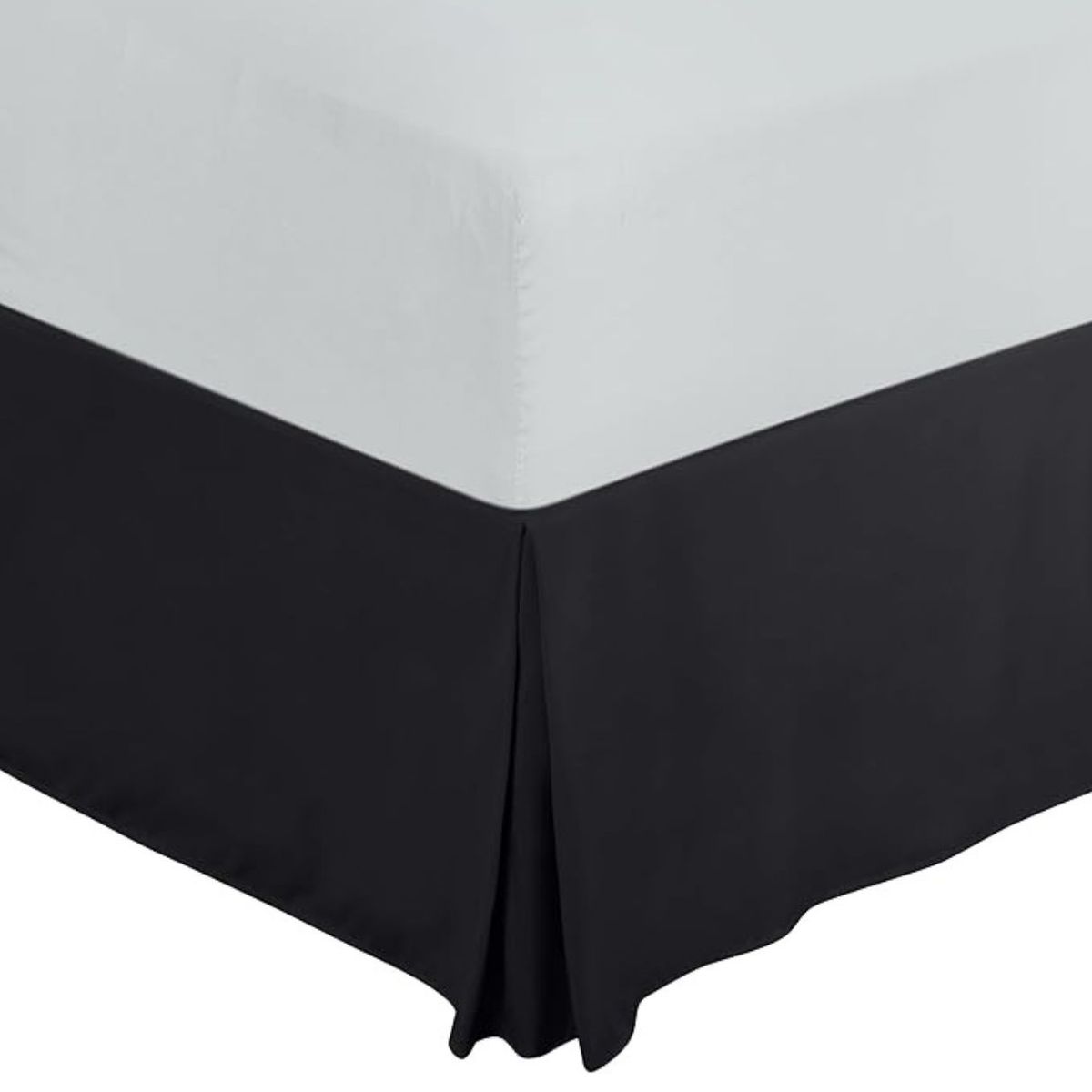 AZ AURAZEUS - Faldon Cama 2 Plazas Negro Liso Elasticados Premium Aura Zeus