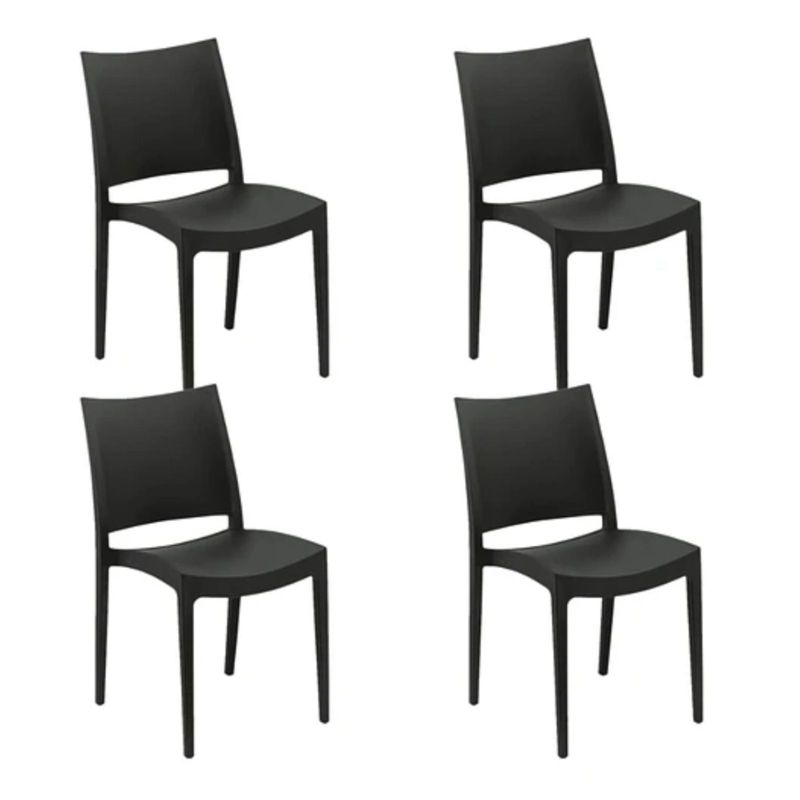 HABITA2 CHILE - Pack 4 Silla Terraza Exterior Polipropileno - Negro