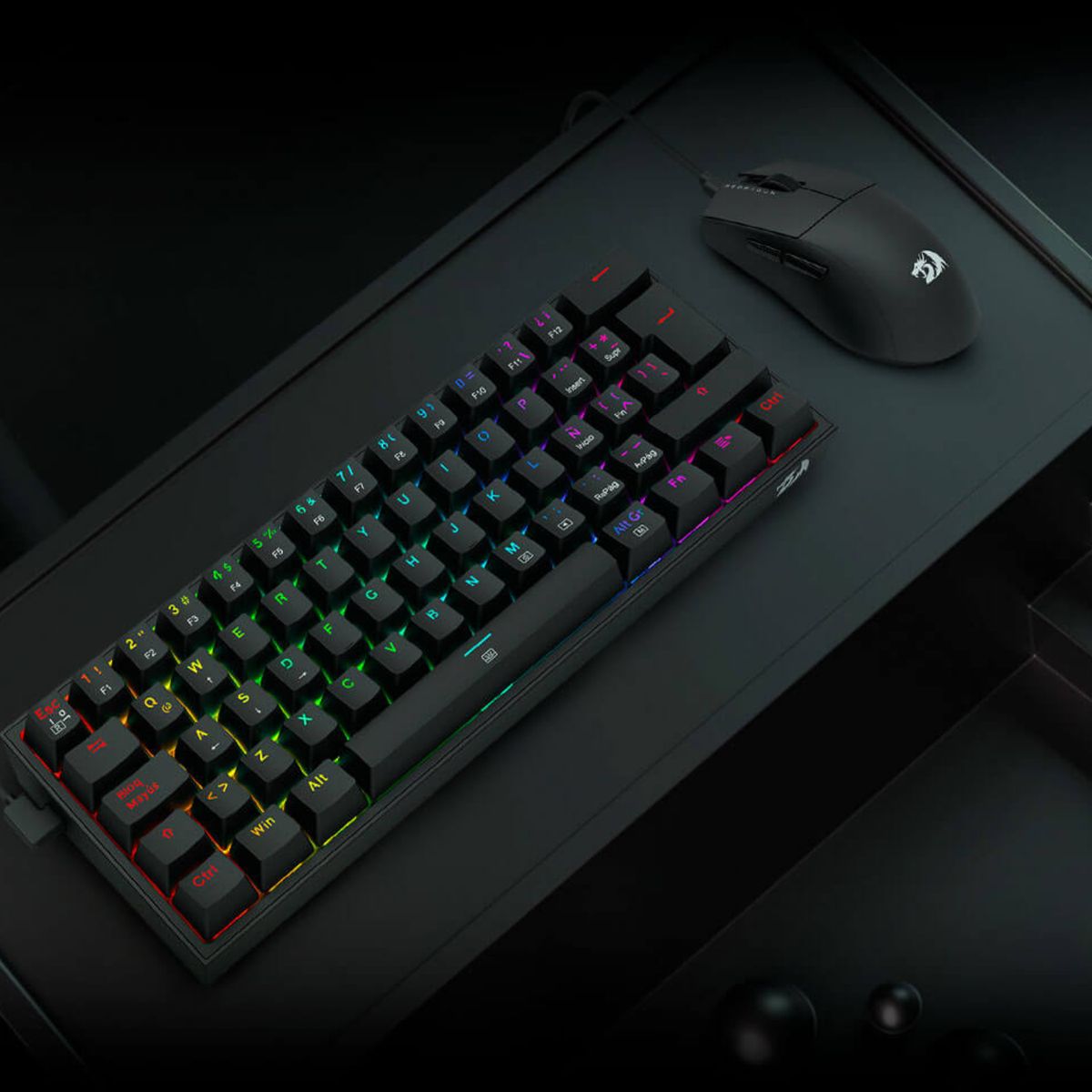 REDRAGON - Pack Gamer Redragon S143 Teclado K617 RGB y Mouse King M724 Negro